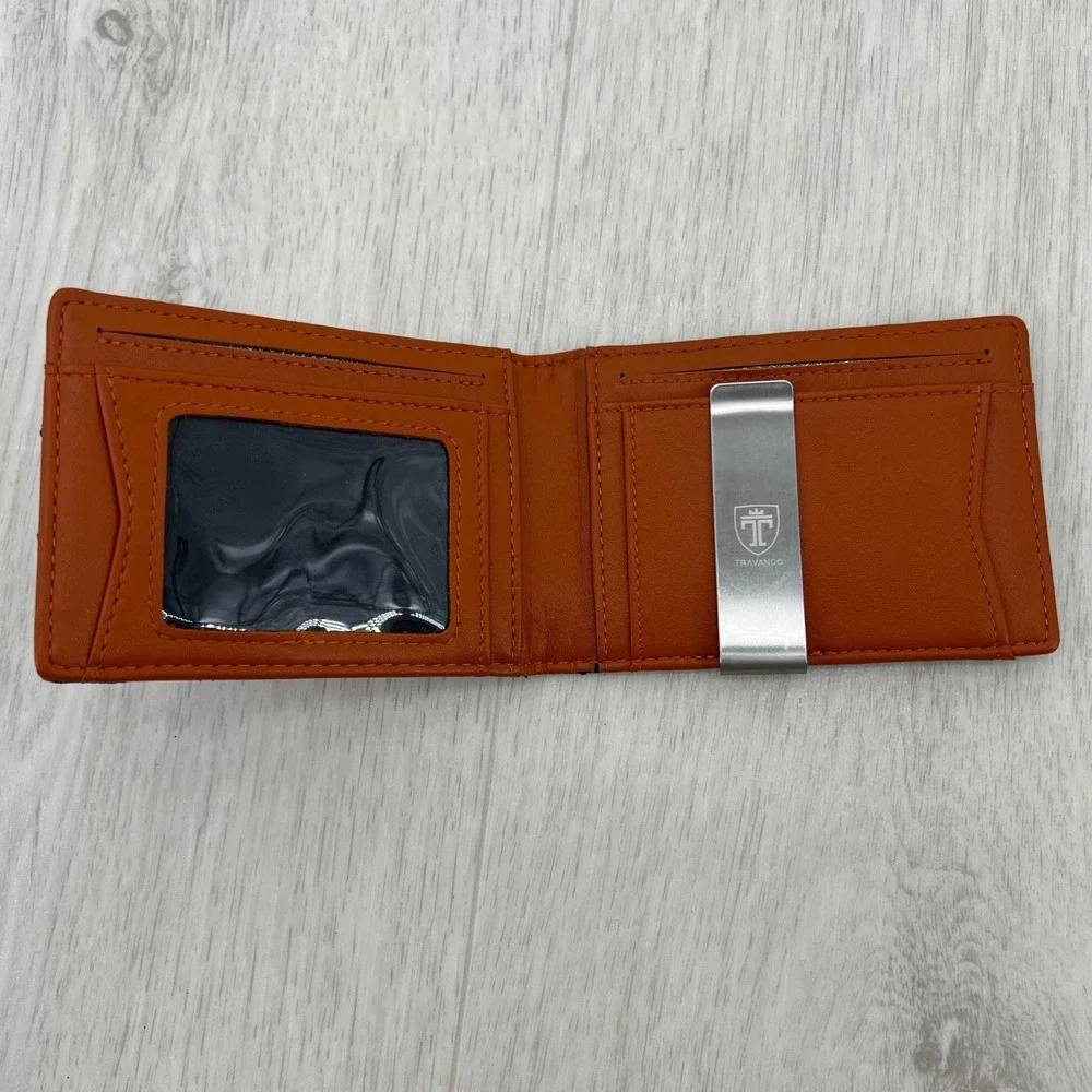 TRAVANDO Black Bi Fold Wallet Slim RFID Blocking Money Clip Card Holder‎